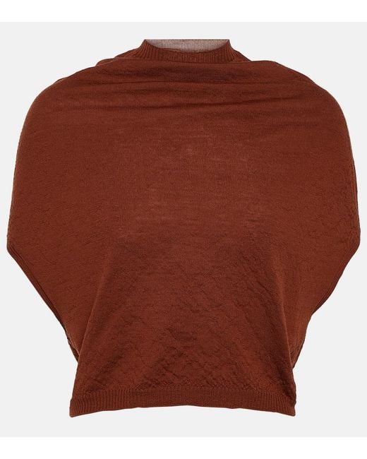 Rick Owens Red Virgin Wool Top