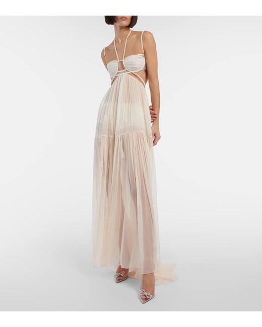 Vestido De Novia En Gasa De Seda Nensi Dojaka de color White