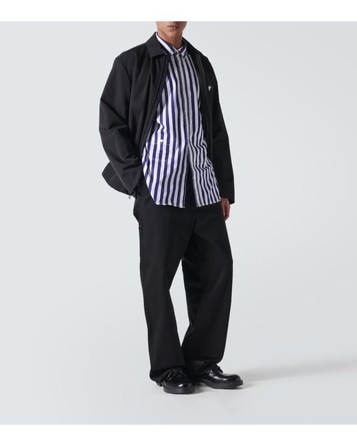 Junya Watanabe Blue X Carhartt Striped Cotton Bowling Shirt for men