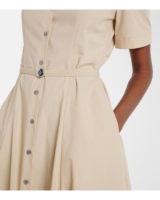 Tory Burch Natural Belted Cotton-Blend Shirt Dress