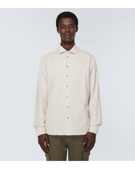 Moncler White Satin Overshirt for men