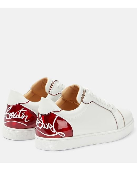 Christian Louboutin White Fun Vieira Sneakers Aus Leder Mit Print