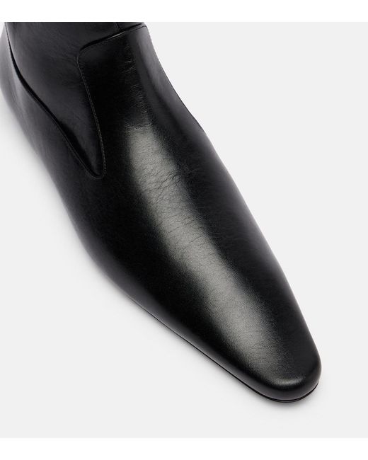 Tory Burch Black Twisted Leather Knee-High Boots