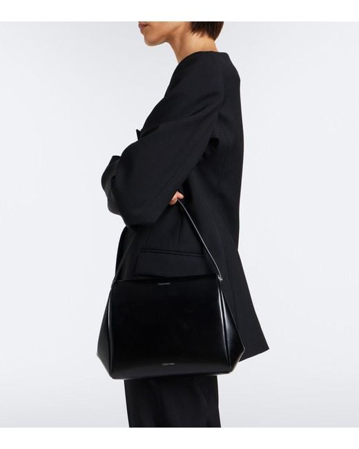 Calvin Klein Black Tina Small Leather Shoulder Bag