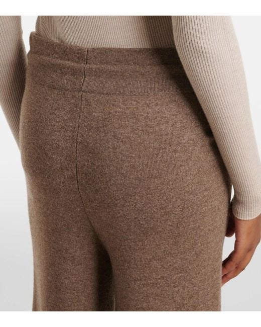 Agnona Brown Cashmere, Wool, And Silk Wide-Leg Pants