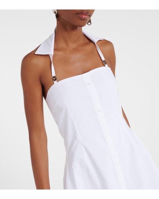 Coperni White Halterneck Cotton Minidress