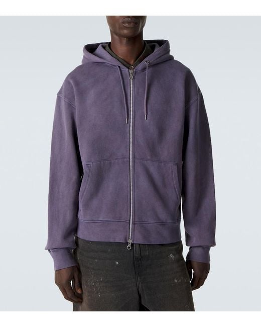 Our Legacy Purple Rascal Cotton Fleece Zip-Up Hoodie for men