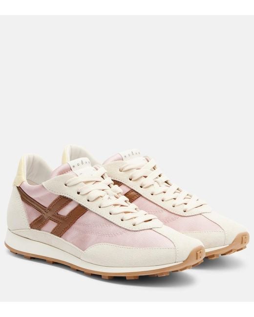 Hogan White H699 Suede Sneakers