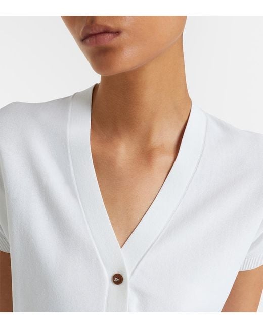 Max Mara White Crepe Cardigan
