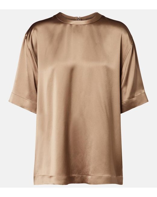 Totême  Natural T-Shirt Aus Satin