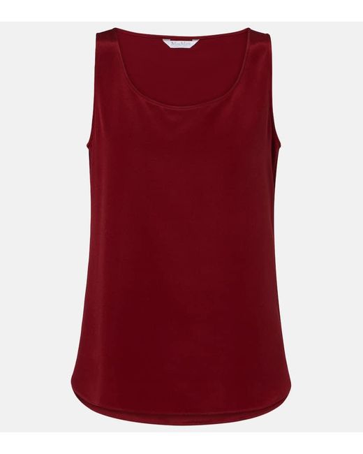 Max Mara Red Pecora Silk-Blend Top