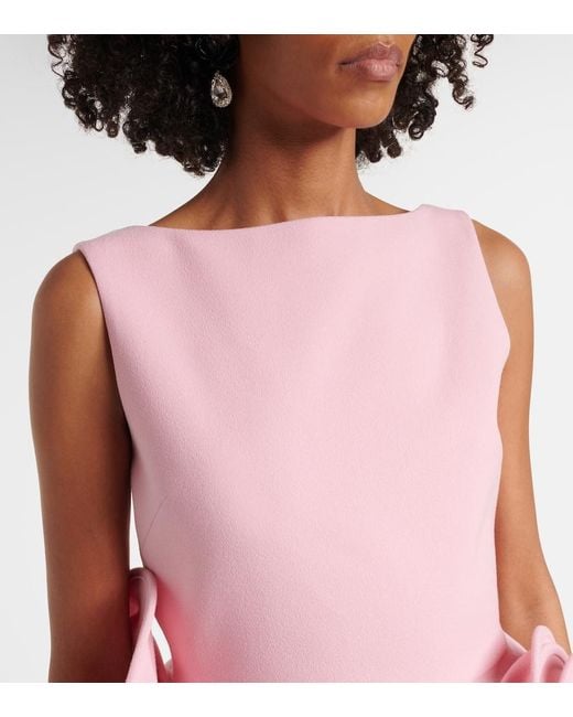 Vestido Corto Con Aplique Floral Magda Butrym de color Pink