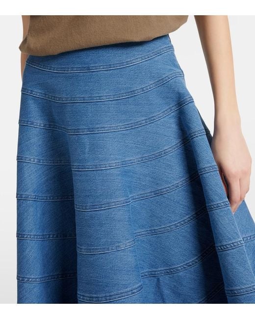 Altuzarra Blue Grace Paneled Denim Midi Skirt