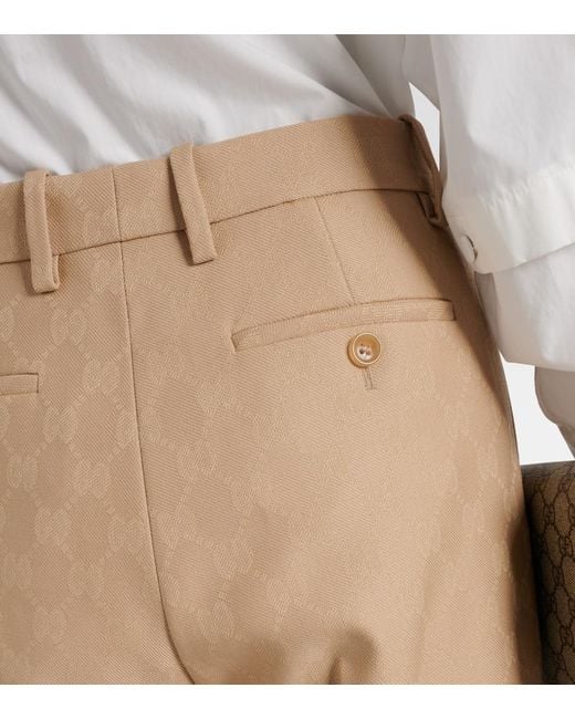 Gucci Natural Gg Wool Pants