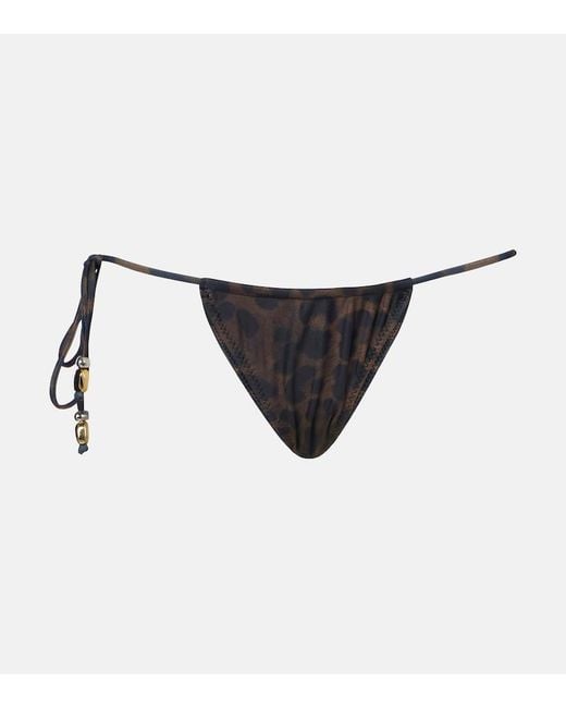SAME Natural Beaded Printed Bikini Bottoms