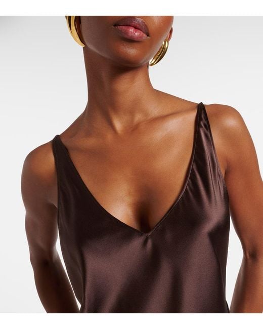 Top Lencero Sense Of Shine Ii De Saten En Mezcla De Seda Dorothee Schumacher de color Brown