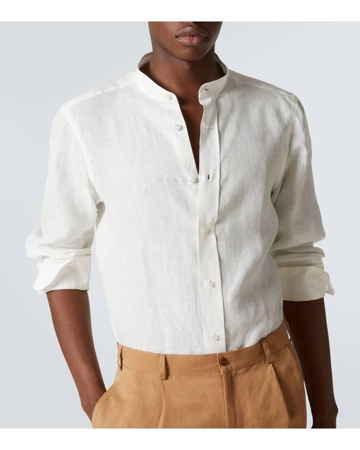 Rubinacci White Linen Shirt for men