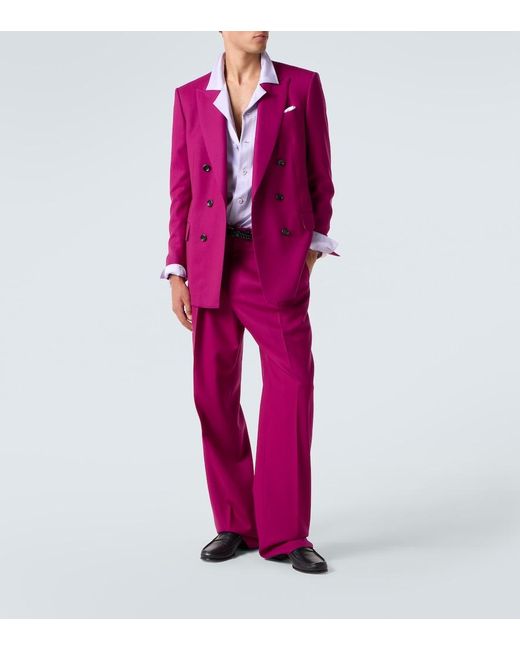 Tom Ford Pink Wool Twill Suit Pants for men