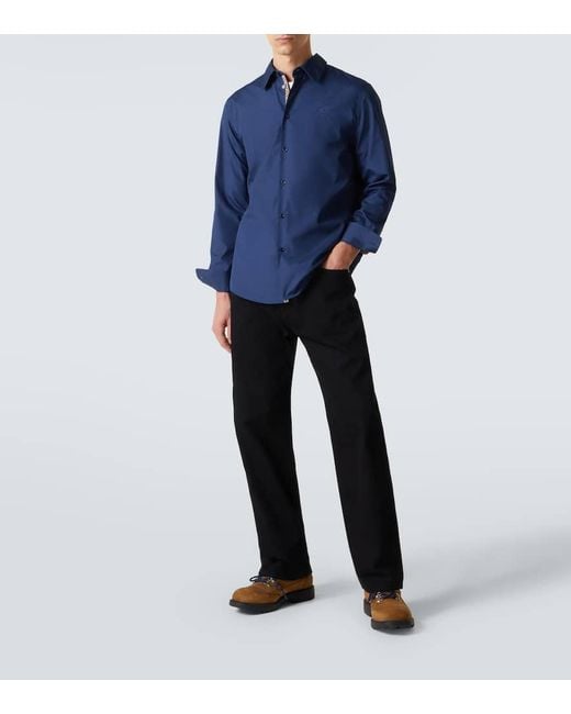Burberry Blue Cotton Shirt for men