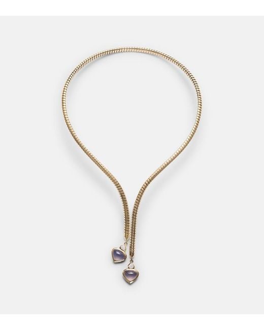 Marina B Natural Trisolina 18Kt Necklace With Chalcedony And Diamonds