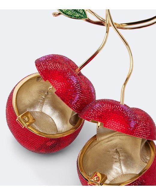 Judith Leiber Red Cherries Small Embellished Clutch