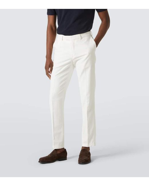 Thom Sweeney White Straight Chinos for men