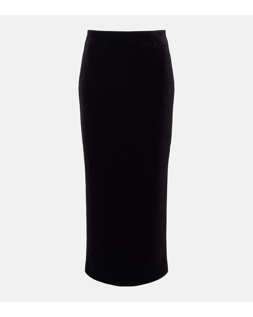 Roland Mouret Black Velvet Midi Skirt