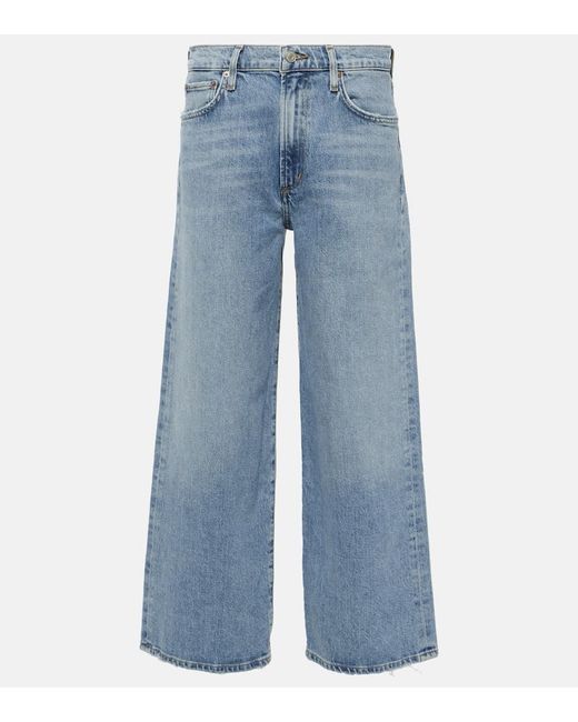 Jeans rectos Harper cropped Agolde de color Blue