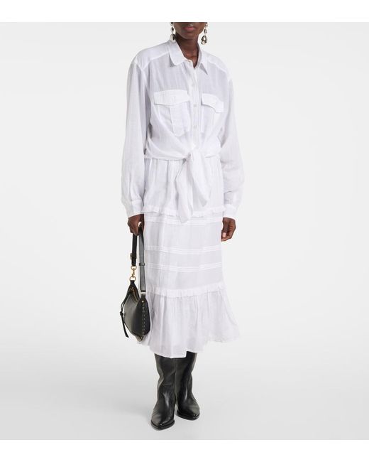 Isabel Marant White Nath Cotton-Blend Top