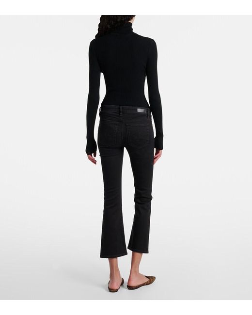 AG Jeans Black Jodi Cropped Flared Jeans