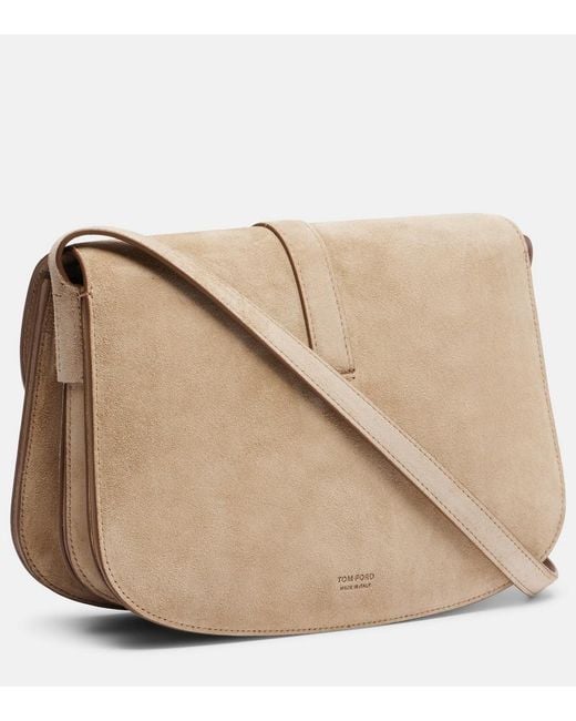 Tom Ford Natural Kara Small Suede Crossbody Bag