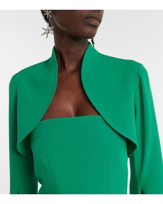 Safiyaa Green Crepe Gown