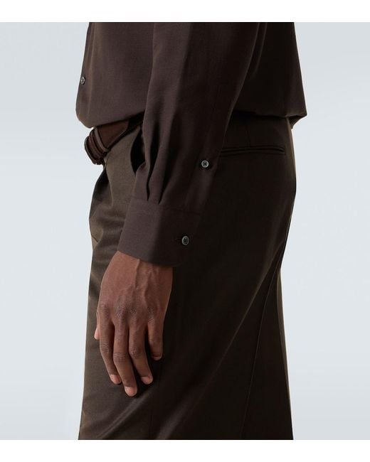 Zegna Black Cotton And Cashmere Shirt for men