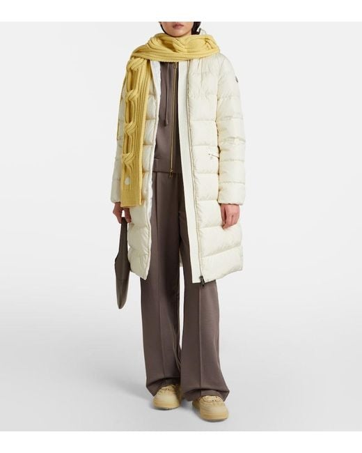 Moncler Natural Altive Leather-Trimmed Sneakers