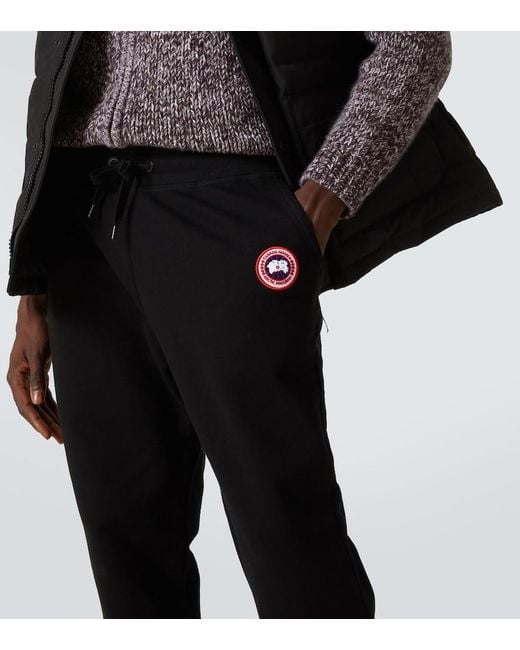 Canada Goose Black Huron Cotton Sweatpants for men