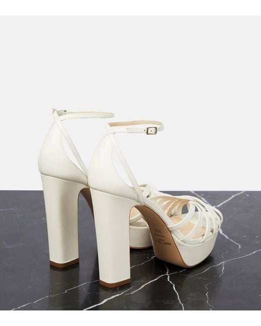 【23AW NEW】Jimmy Choo / Isra 120 プラットフォームサンダル Jimmy Choo - Isra 120 leather platform sandals Jimmy Choo