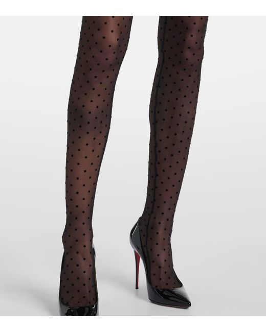 Wardrobe NYC Gray Polka-Dot Tights
