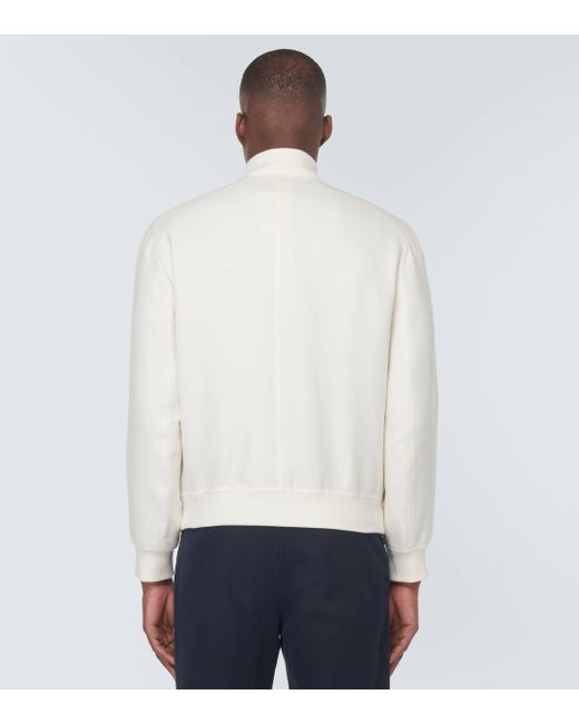 Brunello Cucinelli White Linen Wool And Silk Jacket for men