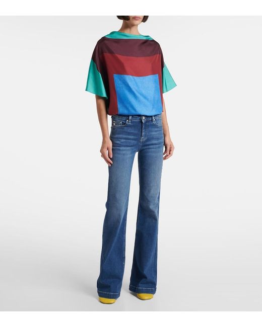 AG Jeans Blue Tropea High-Rise Flare Jeans