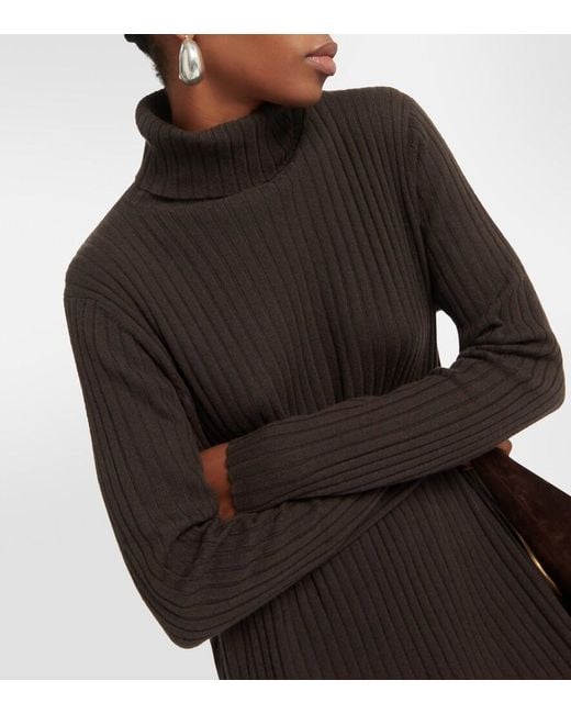 Jardin Des Orangers Black Turtleneck Cashmere Sweater Dress