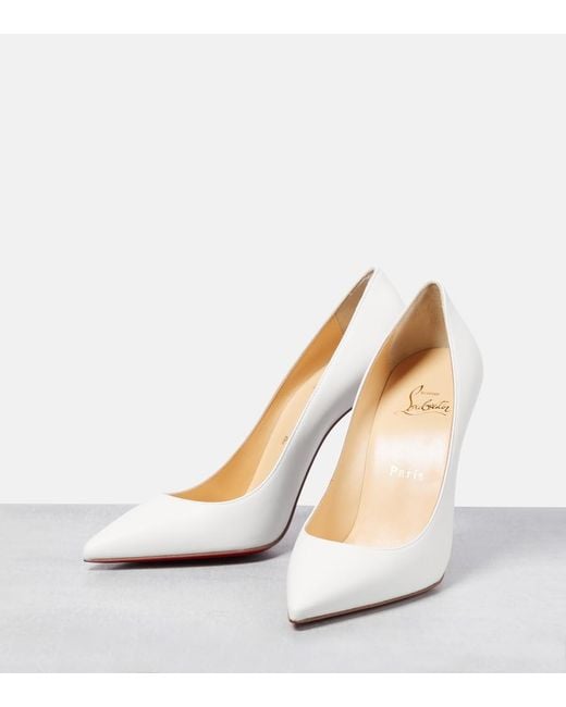 Christian Louboutin White Kate 100 Leather Heeled Courts