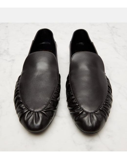 Saint Laurent Black Alain Leather Loafers