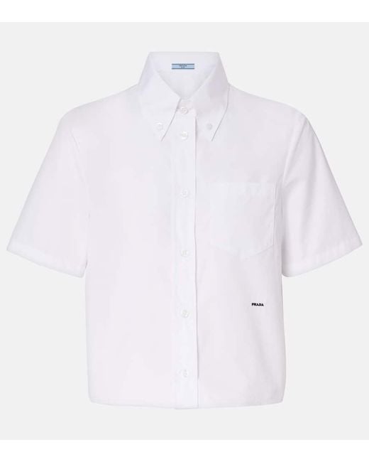 Prada White Hemd Aus Baumwollpopeline