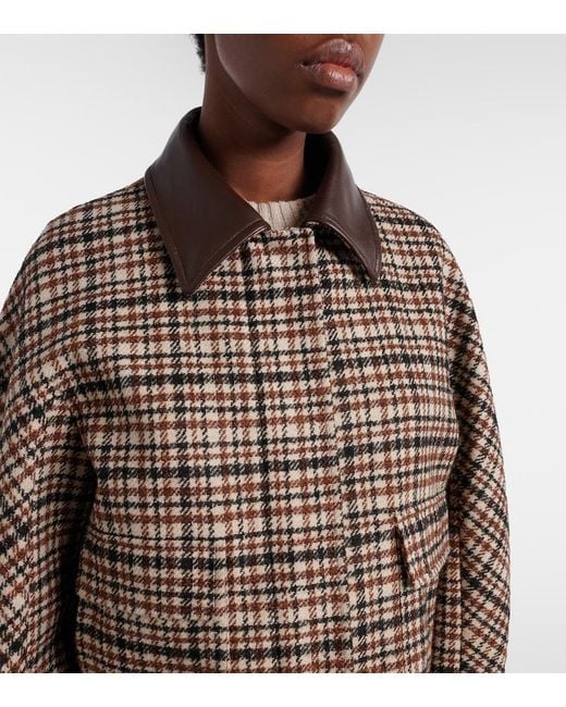Brunello Cucinelli Brown Checked Wool And Alpaca-Blend Jacket