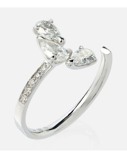 Repossi Metallic Serti Sur Vide 18kt White Gold Ring With Diamonds
