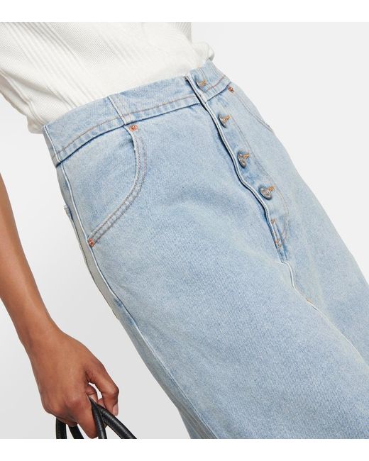 Falda Larga En Denim MM6 by Maison Margiela de color Blue