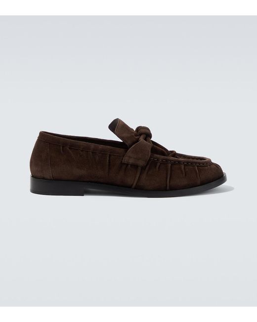 Bottega Veneta Brown Astaire Knot Suede Loafers for men