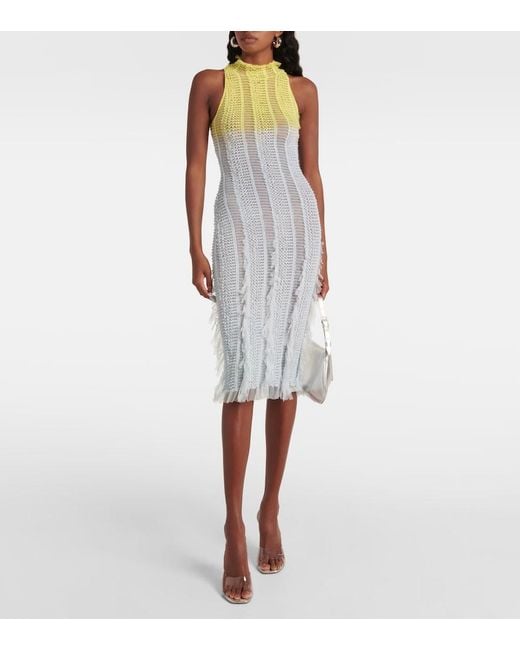 Robe Midi Angel En Maille Ombree Roberta Einer en coloris White