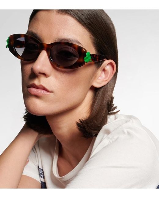 Dior Brown Dior Clover B1I Oval Sunglasses