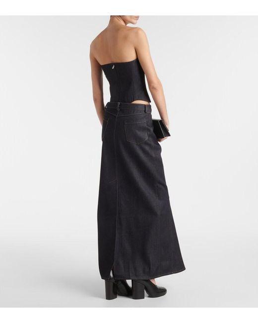 AYA MUSE Black Alis Denim Maxi Skirt